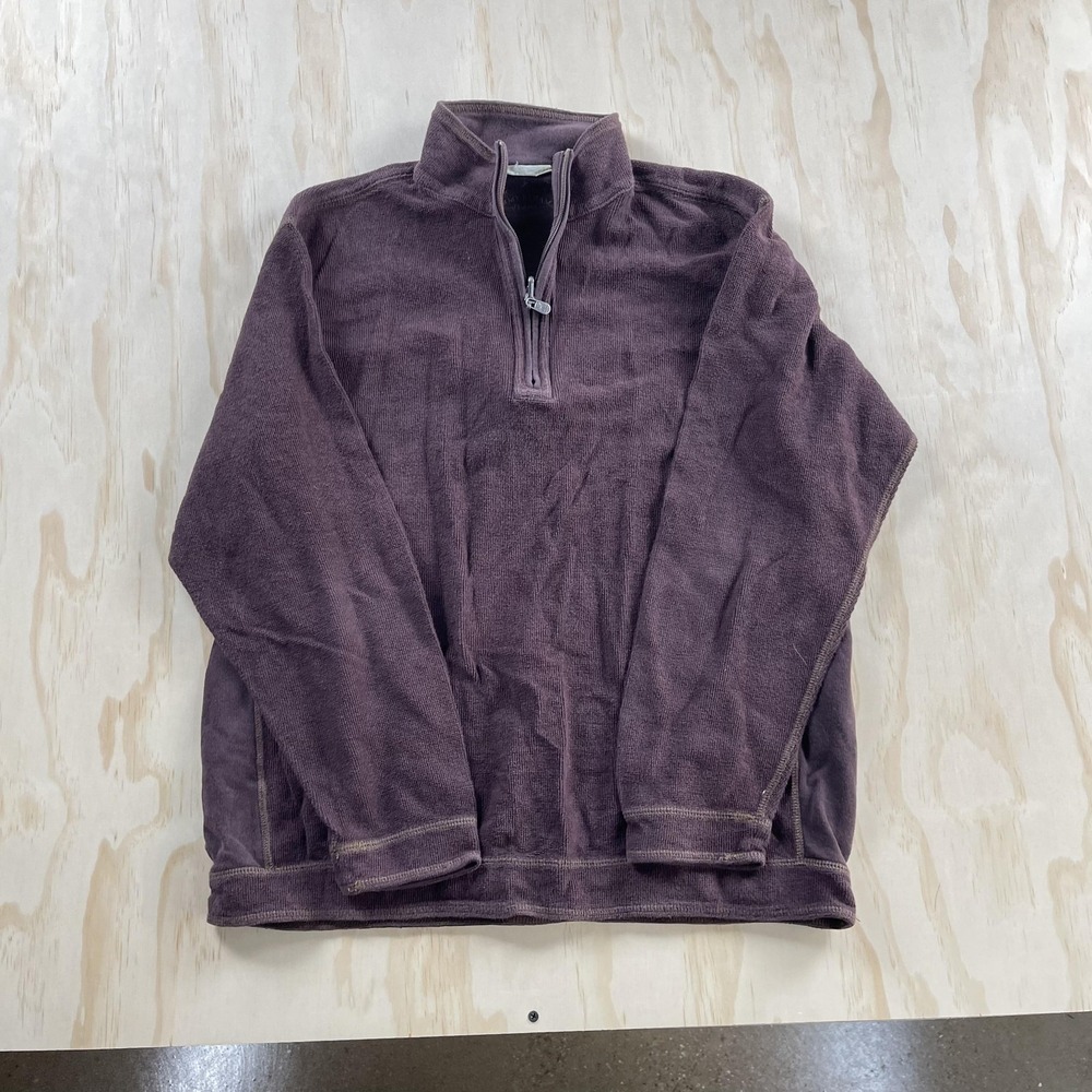 Tommy Bahama Jeans Sweater Mens XL Purple 1/4 Zip Mock Neck Pullover Knit‎